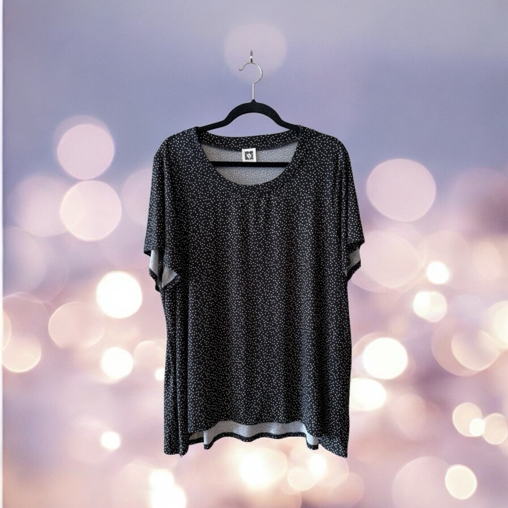 Anne Klein Black & White Polka Dot Top